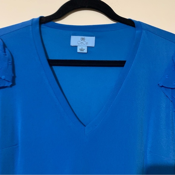 NWT CeCe by Cynthia Steffe Mix Media Long Sleeve Sheath Dress in Cosmic Blue - Picture 7 of 12